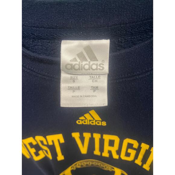 University West Virginia Y2K Adidas Pullover Sweatshirt Sz Small Unisex Women - Picture 4 of 6